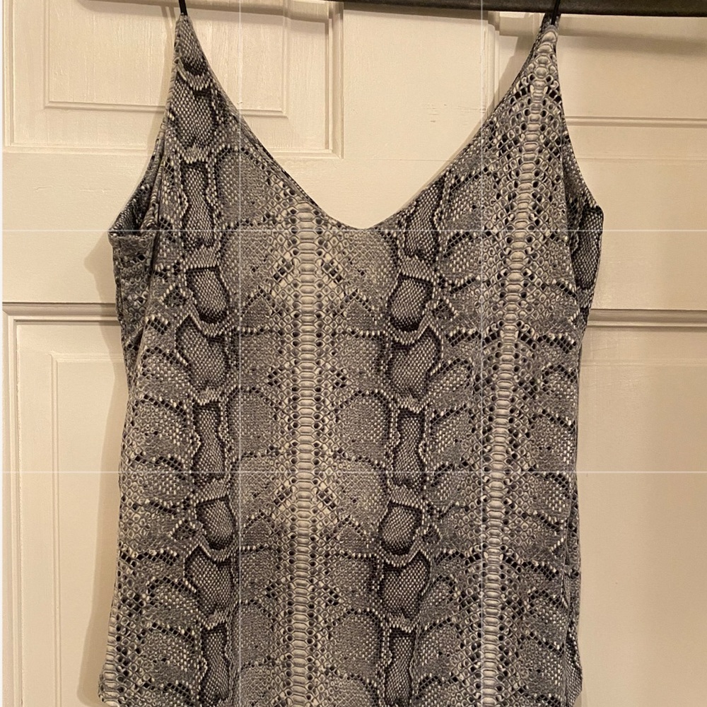 Snakeskin bodysuit, bought at marshalls.